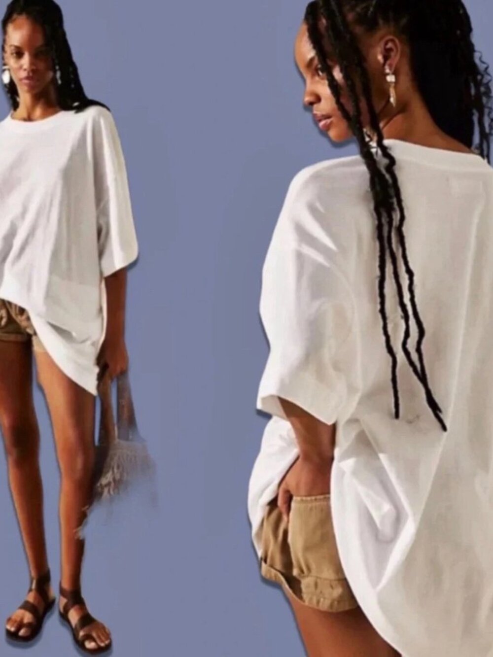NWOT Free People Essential Extreme Tee Mini Dress Ivory size- MEDIUM